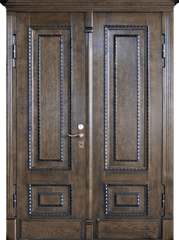 Старые входные двери купить. Металлическая дверь Виконт двустворчатая. Входные стальные двери с филенчатым МДФ. Дверь деревянная двухстворчатая. Двойная дверь входная.